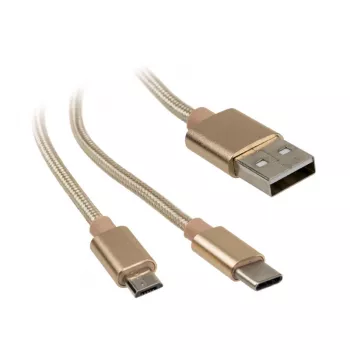 Akasa AK-CBUB42-12GL USB-Kabel 1,2 m USB 2.0 USB A USB C/Micro-USB B Gold (AK-CBUB42-12GL)