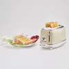 Ariete 155 Design 2-Scheiben-Toaster mit Sandwich-Körben, 6 Bräunungsstufen, 810 W, Edelstahlgehäuse, herausnehmbare Krümelschublade, Pastellbeige
