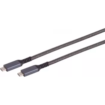 USB-Kabel S/CONN 14-75007 USB 3.2 Gen 2 2m USB C Schwarz Weiß