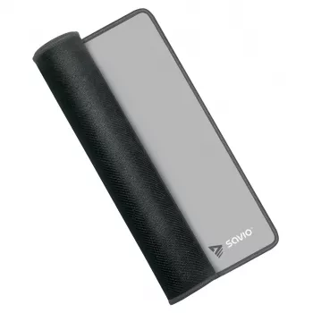 Gaming-Mauspad SAVIO Turbo Dynamic S — Grau, 250×250 mm, 2 mm dick, genähte Kanten, rutschfeste Gummibasis
