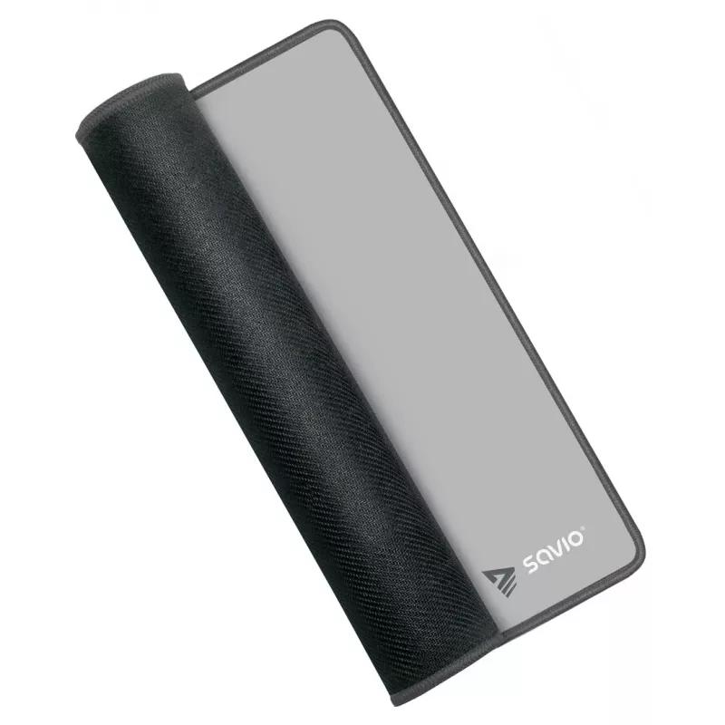 Gaming-Mauspad SAVIO Turbo Dynamic S — Grau, 250×250 mm, 2 mm dick, genähte Kanten, rutschfeste Gummibasis