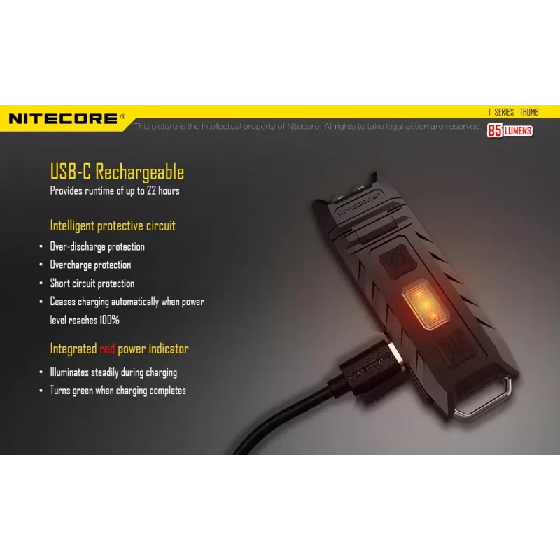 Taschenlampe T-Serie 85 LUMENS/THUMB Nitecore