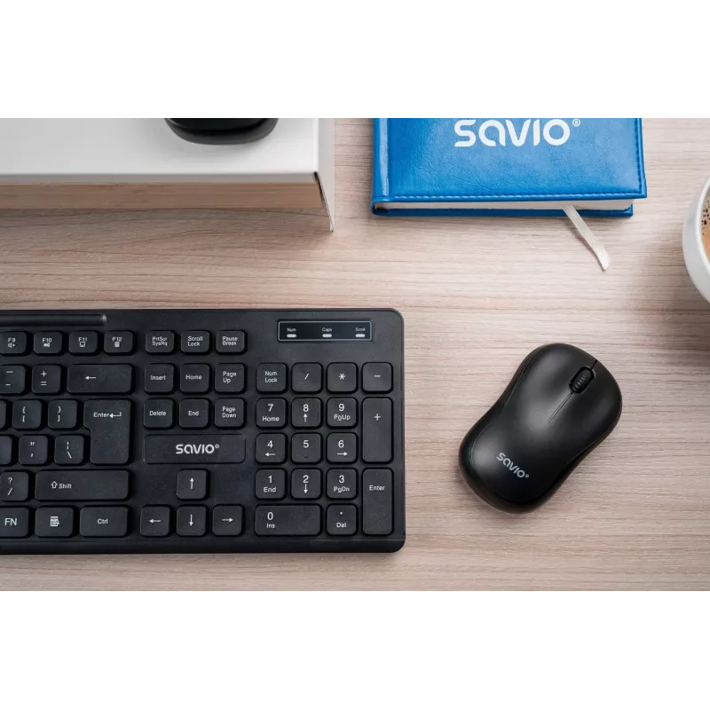 Kabellose Maus SAVIO MB-03, Bluetooth-Schnittstelle, 1000 DPI, Batterie AA, 99×60×39 mm, 51 g, Empfänger im Lieferumfang