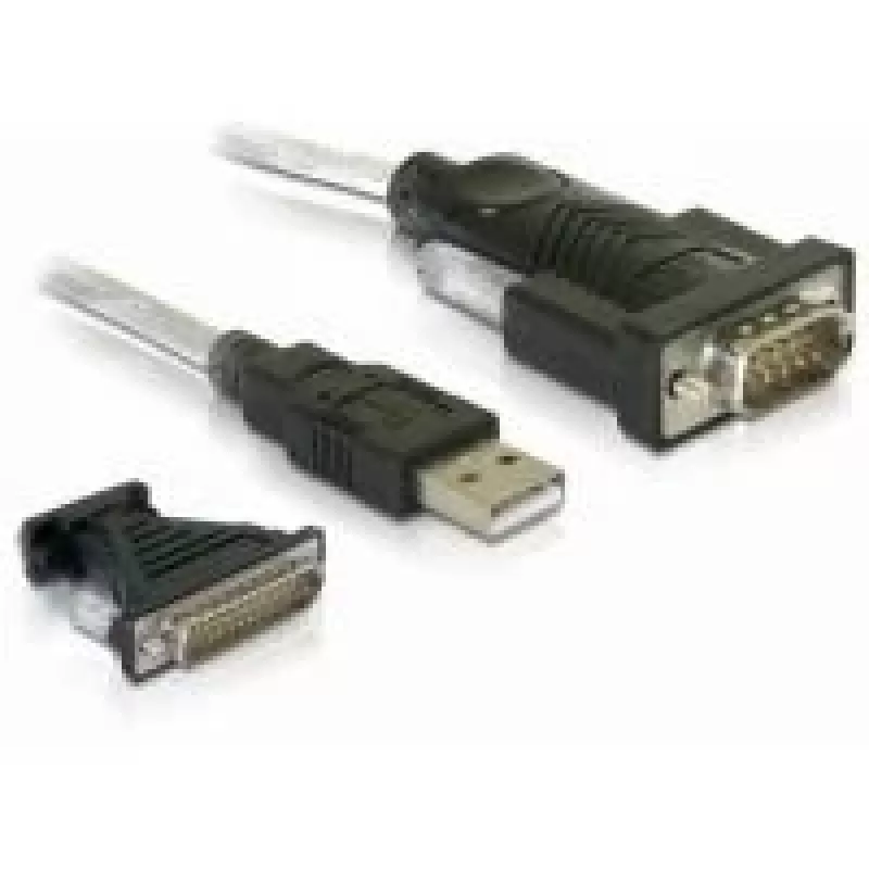 Delock Adapter USB 2.0 Type-A > 1 x Serial DB9 RS-232 + Adapter DB25 (61308)