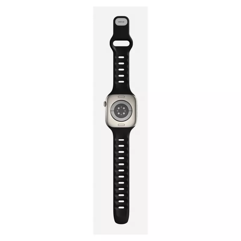 Uhrenarmband Nomad Tempo Band Schwarz Gummi, 18 mm Breite, passend für Handgelenke 135–175 mm