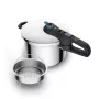 Schnellkochtopf Tefal SECURE TRENDY 6L mit Dampfeinsatz aus Edelstahl, induktionsgeeignet