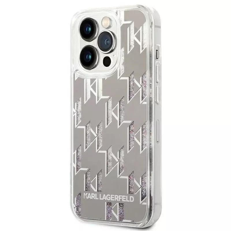 Karl Lagerfeld KLHCP14XLMNMS iPhone 14 Pro Max 6.7 Hardcase silber / silber Liquid Glitter Monogram
