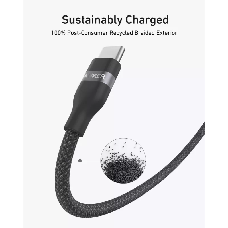 USB-C-auf-USB-C-Kabel Anker A82E2 — 0,9 m, USB C auf USB C, Schwarz