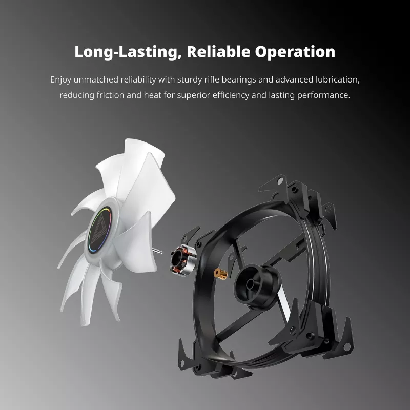 Lüfter Montech HP140 ARGB PWM 14 cm Schwarz 1760 RPM Rifle bearing