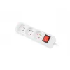 Power extension Kabel LANBERG PS1-03E-0300-W — 3 m Kabel, 3 Type E AC outlets, white, indoor