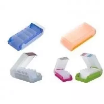 helit Lernkarteibox BeeBox, A7, Boden: Limettentransluzent Deckel: Transparent-Weiß, aus Polystyrol, Doppelfunktionsdeckel (H6901159)