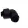 Eiszapfen 16/10mm Einschraubfitting 90° drehbar G1/4, schwarz, Anschluss für Weichschläuche (PVC, Silikon, Neopren)