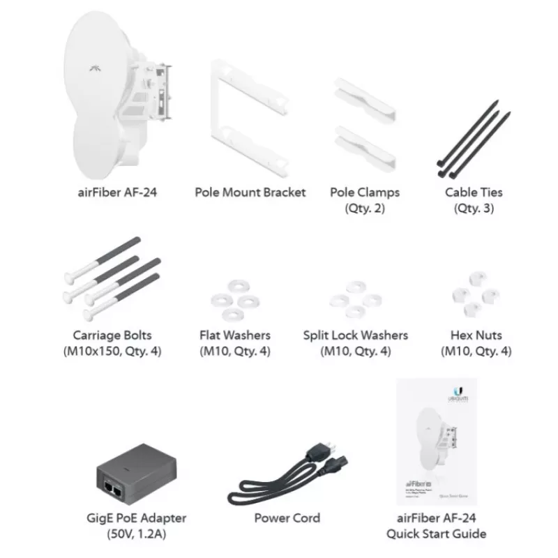 Ubiquiti AirFiber AF-24, 1,4 Gbit/s+ Backhaul, 24 GHz (Stückpreis) 1,4 Gbit/s+