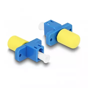 DeLOCK Hybrid-Koppler für optische Fasern, LC Simplex Buchse auf ST Simplex Buchse, blau