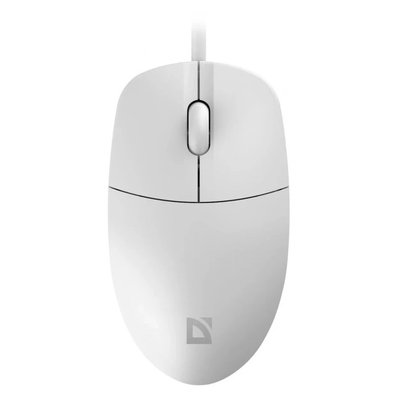 Kabelgebundene Maus DEFENDER AZORA MB-24 — beidhändige optische USB-Maus, 1200 dpi, 3 Auflösungsmodi, weiß, 109×86×34 mm