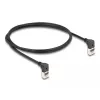Netzwerkkabel DeLOCK RJ45 Cat.6A S/FTP schlank 90° nach oben 1m Schwarz