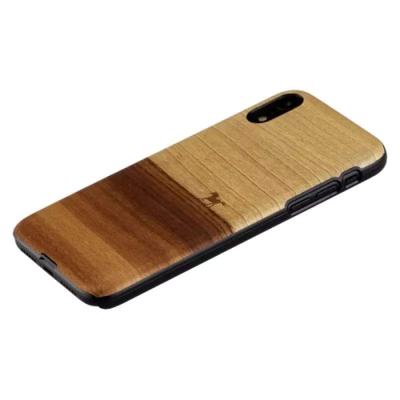 Handyhülle man and wood für iPhone XR — Schwarz, schützende Soft-Shell