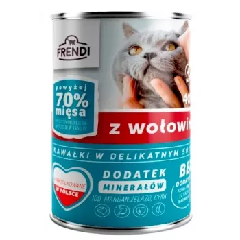 FRENDI mit Rindfleischstücken in zarter Soße - Nassfutter für Katzen - 400g