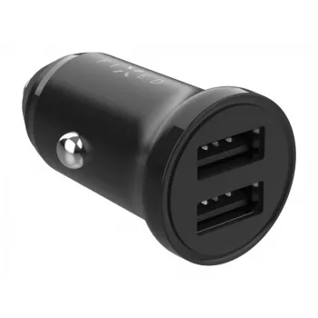 FIXED Dual USB Auto-Ladegerät 15W, Schwarz | Fest