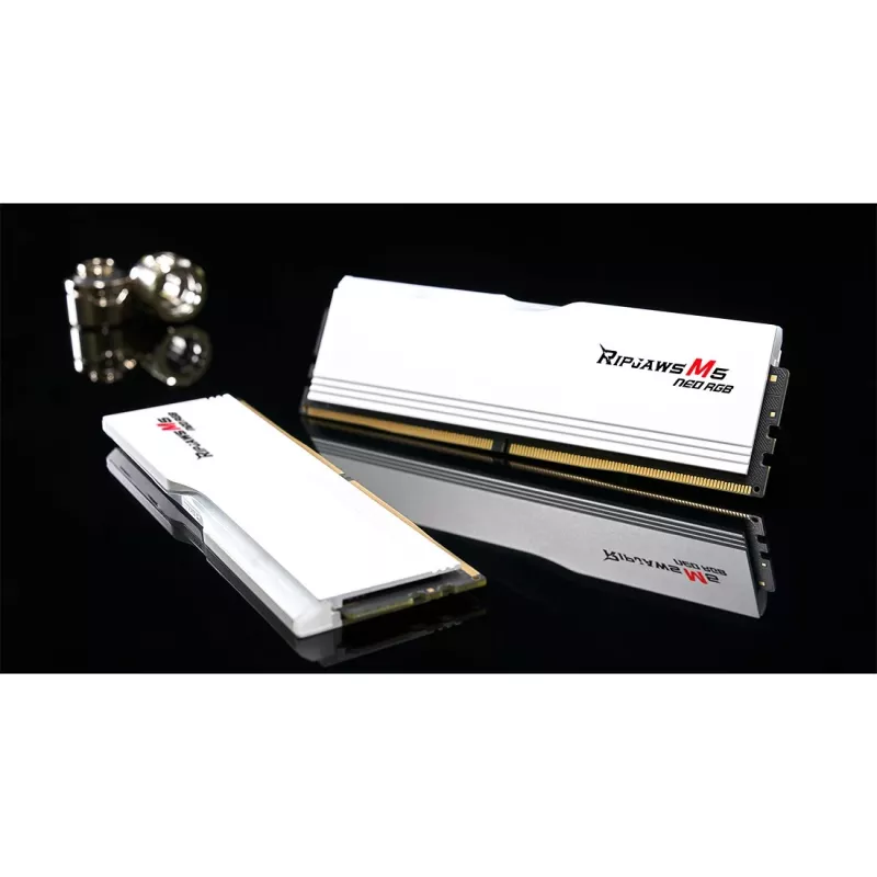 DIMM 64 GB DDR5-6000 (2x 32 GB) Dual-Kit, Speicher Weiß, F5-6000J2836G32GX2-RM5NRW, Ripjaws M5 Neo RGB, AMD EXPO