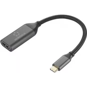 HDMI-Adapterkabel USB-C-Stecker 15 cm Schwarz RF-5234038 Geflochtene Abschirmung (RF-5234038)