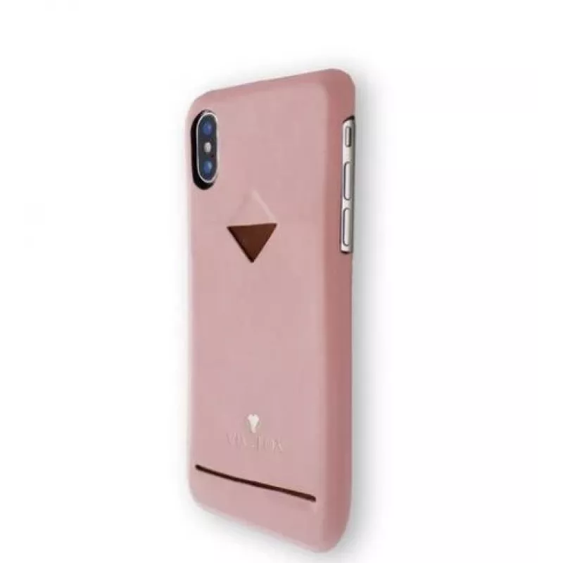 Card Slot Back Shell VixFox für iPhone X/XS — Pinke Schutzhülle mit Kartenfach