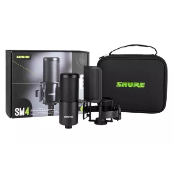 Shure SM4-K-KIT - Kondensatormikrofon, extern polarisiert, Handgriff, Popschutz, Koffer