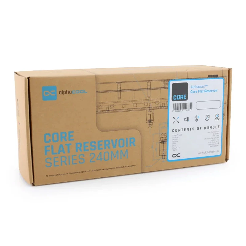 Alphacool Core Flat Reservoir 240, mit VPP-Pumpe - rechts