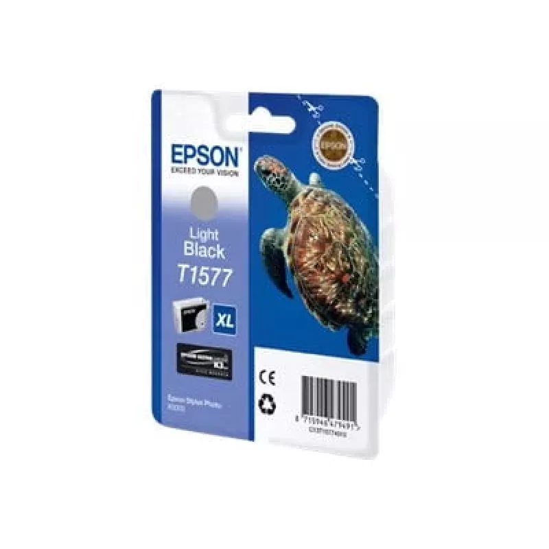 Epson Turtle T1577 Light Schwarz, High (XL) Yield, Hellschwarz, Pigmenttinte, 25,9 ml, 1 Stk., 23000 Seiten