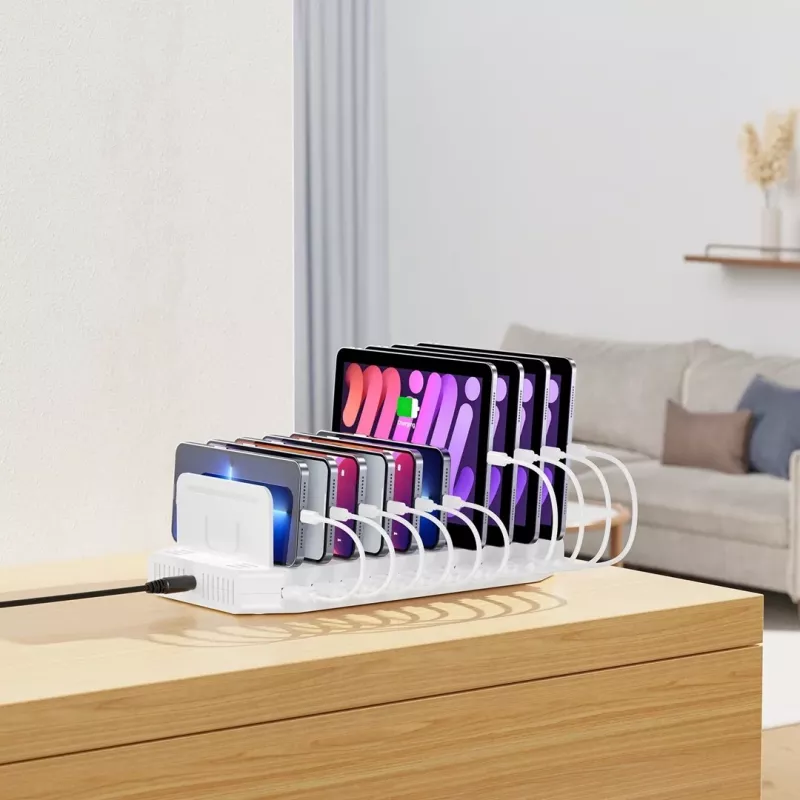 Unitek Ladestation 10X USB 2.4A 60W Weiß