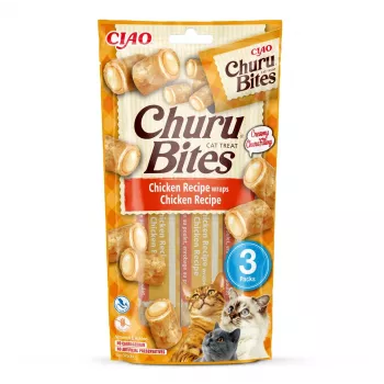 INABA Churu Bites Hühnchen-Rezept-Wraps – Katzenleckerlis – 3x10 g