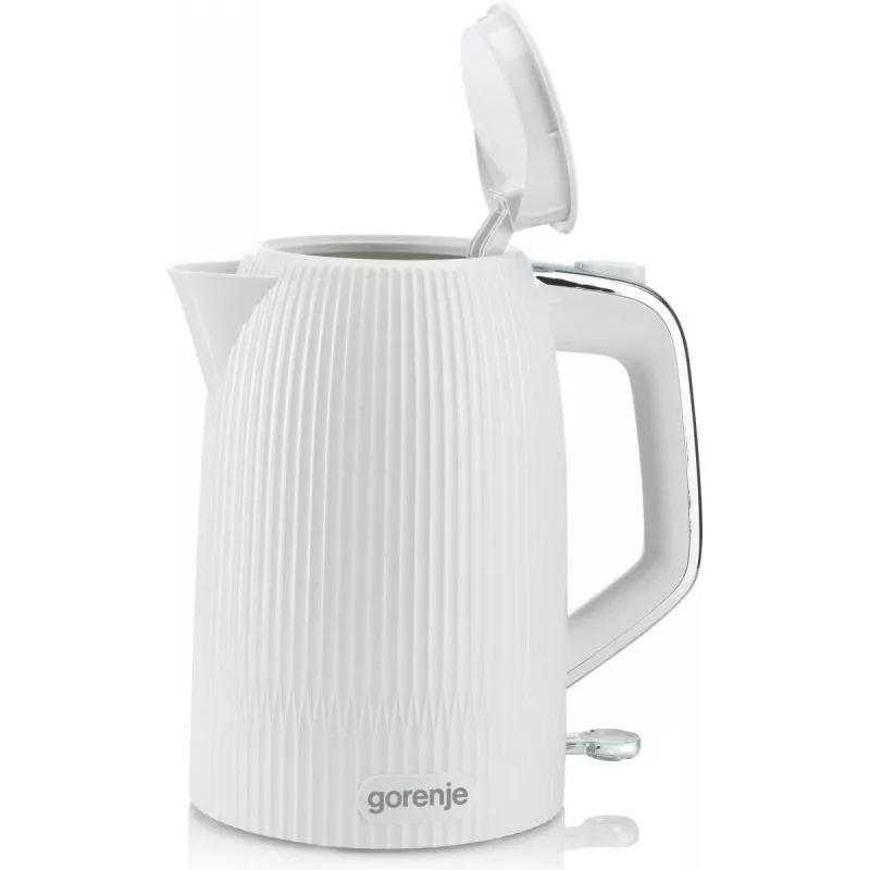 Gorenje Wasserkocher | K17DPW | Elektrisch | 2200 W | 1,7 L | Edelstahl | 360°-Drehsockel | Weiß