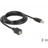 USB-Kabel DeLOCK USB2.0-B 2m USB B Schwarz