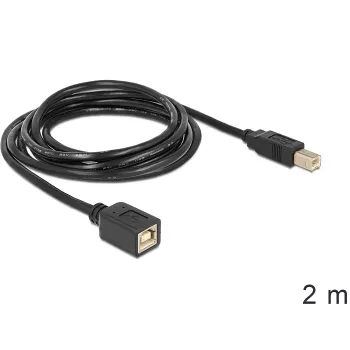 USB-Kabel DeLOCK USB2.0-B 2m USB B Schwarz