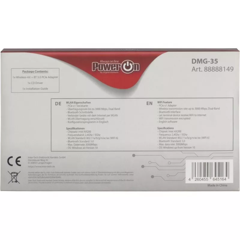 Inter-Tech DMG-35 WLAN / Bluetooth 3000 Mbit/s Eingebaut (88888149)