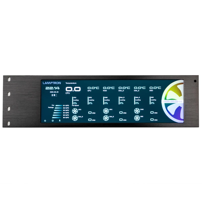 Lamptron CU135 Fan Controller + RGB Controller mit Display, ARGB - Schwarz