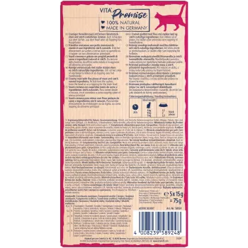 Flüssiges Katzenfutter Vitakraft Naturals Rind-Paste 75 g Beutel, getreidefrei, glutenfrei, frei von Konservierungsstoffen