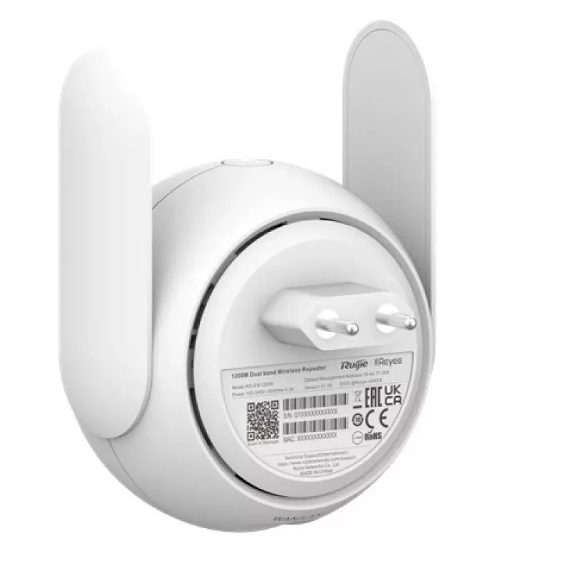 Mesh-Wi-Fi-System RUIJIE RG-EW1200R Dualband Wi-Fi 5, 2× externe Antennen, Unterstützung für 24 Geräte, 1× LAN-Port, Weiß
