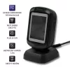 Fester 1D/2D-Barcodeleser QOLTEC 50864, LED-Sensor, USB (kabelgebunden), schwarz, 145×85×80 mm
