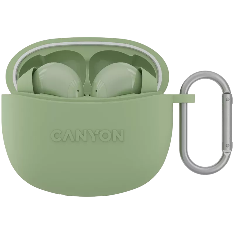 CANYON In-Ear-Kopfhörer TWS-5, Grün Bluetooth 5.3, Touch-Steuerung, Ladeeingang: USB-C