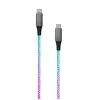 USB-C-auf-USB-C-Ladekabel FIXED FIXDLED-CC-RA mit PD-Unterstützung und fester Länge, integrierte Regenbogen-LED
