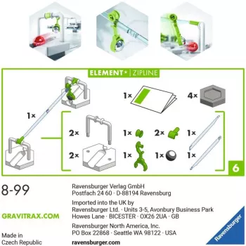 Ravensburger GraviTrax Element Zipline Zubehör für Aktivitäts-Geschicklichkeitsspielzeug (27472)