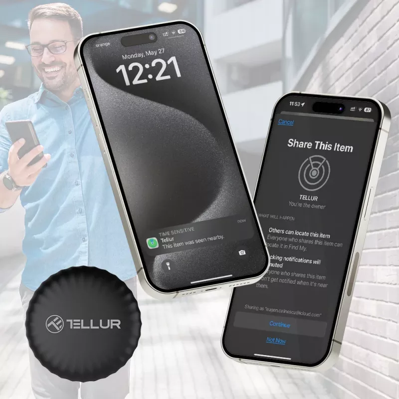 Bluetooth-Anti-Verlust-Tracker Tellur TLL173021, wasserdicht, kompakter Schlüsselfinder