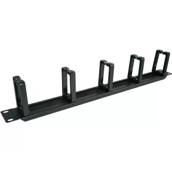 Alantec PK048 1U 19 Kabelorganizer mit gebürsteter Durchführung, 5 Kunststoffhalter