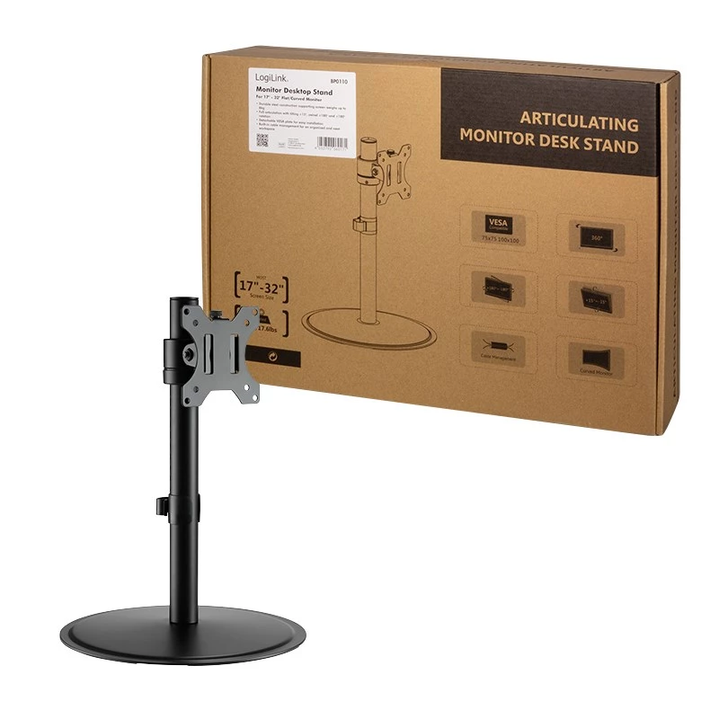 Monitorhalterung LogiLink BP0110 81,3 cm (32 Zoll) Schreibtisch Schwarz