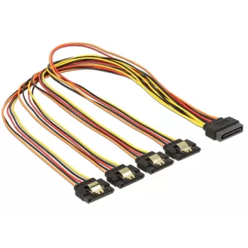 SATA-Kabel DeLOCK 60158 0,5m SATA 15-Pin 4 x SATA 15-Pin Mehrfarbig