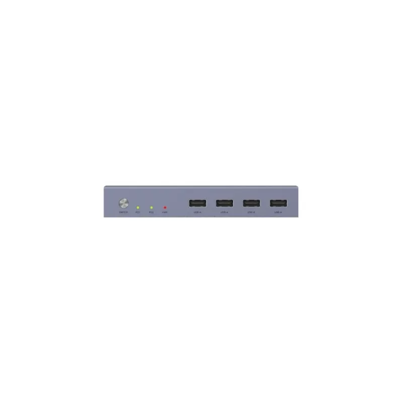 KVM-Switch Unitek V307A USB HDMI 2‑Port 4K Ultra HD 3840x2160@60Hz HDCP 2.2, Metallgehäuse, grau