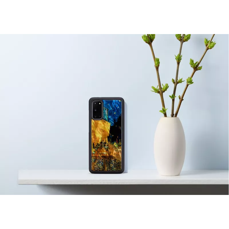 Schutzhülle iKins für Samsung Galaxy S20 – schwarz, Caféterrasse-Design