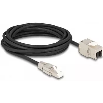 DeLOCK Kabel RJ45-Stecker Feldkonfektion auf Keystone-Modul RJ45-Buchse Cat.6A 5 m