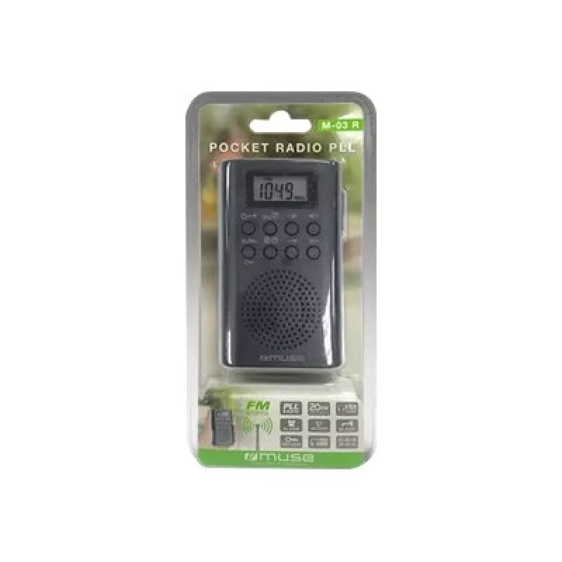 Tragbares Radio Muse M-03 R mit FM-PLL-Abstimmung, LCD-Anzeige, externer Antenne, schwarz